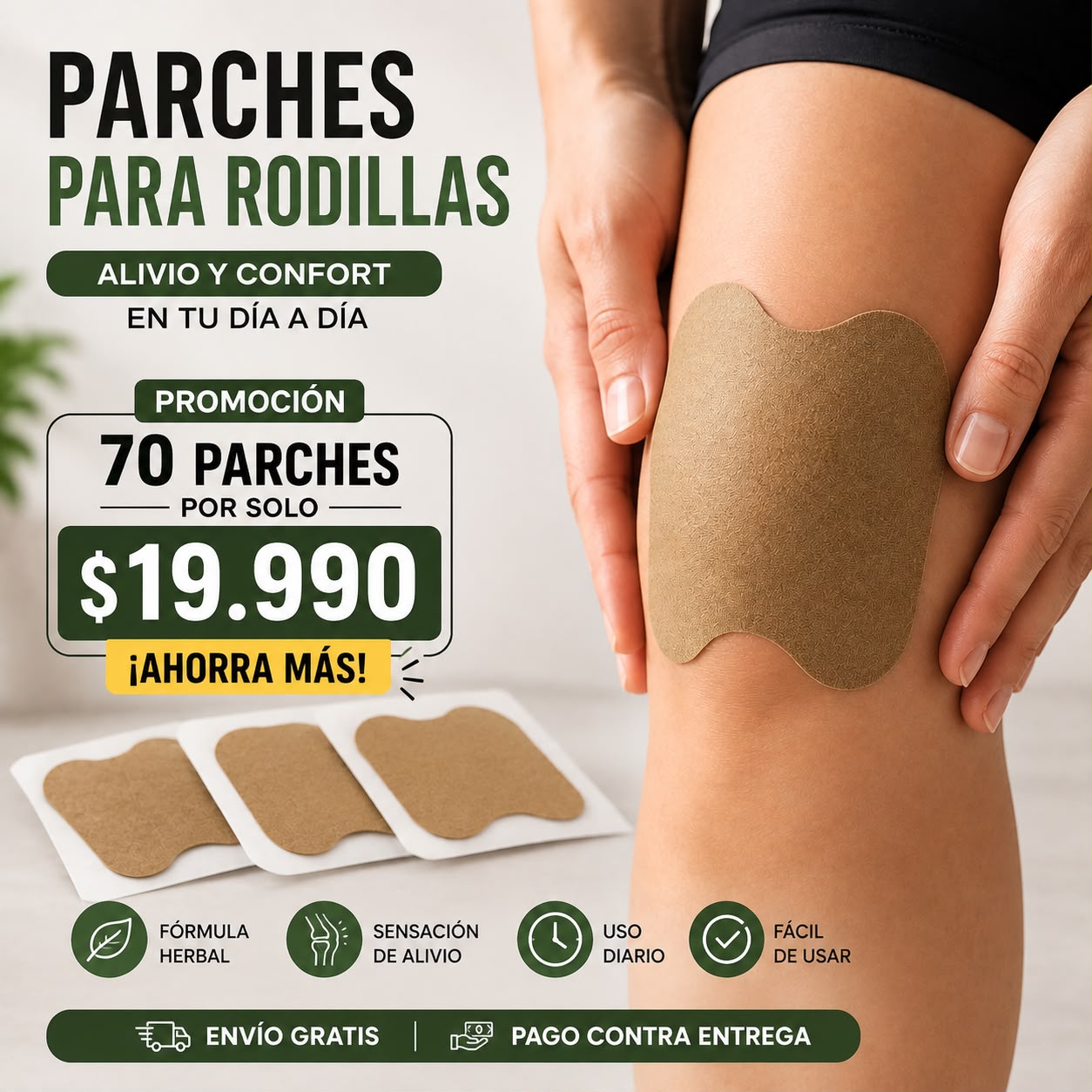 PARCHES PARA RODILLAS-70 UNIDADES/$19.990