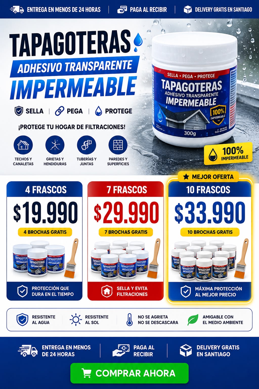 Tapagotera transparente 300g-SELLA Y PROTEGE